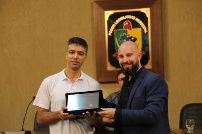 Entrega de Placa ao Bispo Antônio Torres por iniciativa do Vereador Cristiano Gonçalves (Moto Link) (Solidariedade)