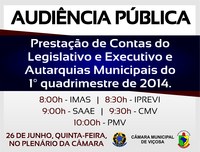 Audiência Pública - Prestação de Contas do Legislativo e Executivo e Autarquias Municipais do 1º quadrimestre de 2014